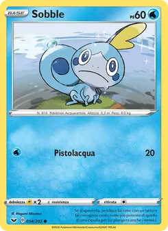 Carta Sobble dell'espansione Spada e Scudo, numero 54/202