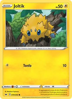 Carta Joltik dell'espansione Spada e Scudo, numero 70/202