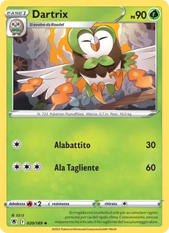 Carta Dartrix dell'espansione Lucentezza Siderale, numero 020/189