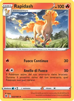 Carta Rapidash dell'espansione Lucentezza Siderale, numero 022/189