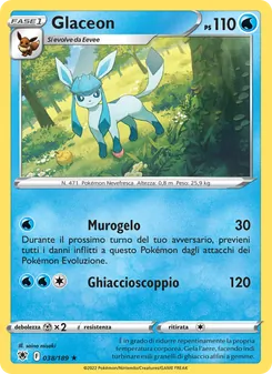 Carta Glaceon dell'espansione Lucentezza Siderale, numero 038/189