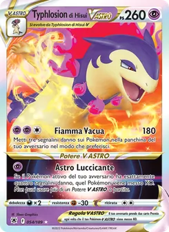 Carta Typhlosion di Hisui V ASTRO dell'espansione Lucentezza Siderale, numero 054/189