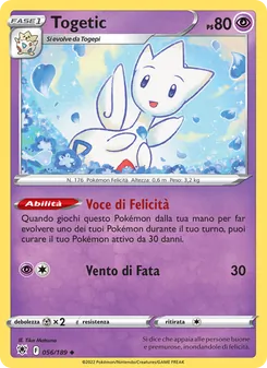 Carta Togetic dell'espansione Lucentezza Siderale, numero 056/189
