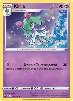 Carta Kirlia dell'espansione Lucentezza Siderale, numero 061/189