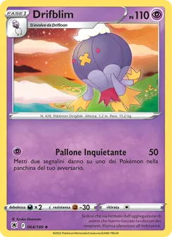 Carta Drifblim dell'espansione Lucentezza Siderale, numero 064/189
