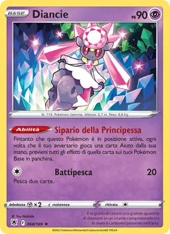Carta Diancie dell'espansione Lucentezza Siderale, numero 068/189