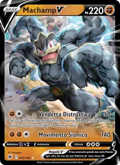 Carta Machamp V dell'espansione Lucentezza Siderale, numero 072/189