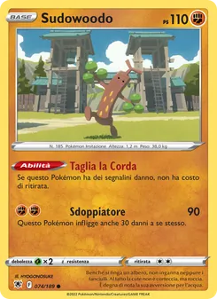 Carta Sudowoodo dell'espansione Lucentezza Siderale, numero 074/189