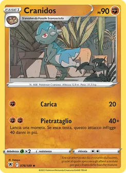 Carta Cranidos dell'espansione Lucentezza Siderale, numero 076/189