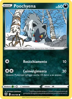 Carta Poochyena dell'espansione Lucentezza Siderale, numero 095/189