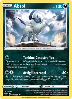 Carta Absol dell'espansione Lucentezza Siderale, numero 097/189