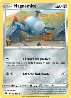 Carta Magnemite dell'espansione Lucentezza Siderale, numero 105/189