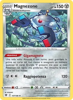 Carta Magnezone dell'espansione Lucentezza Siderale, numero 107/189