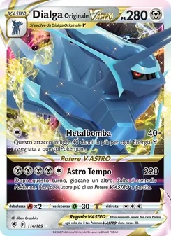 Carta Dialga Originale V ASTRO dell'espansione Lucentezza Siderale, numero 114/189