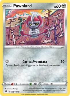 Carta Pawniard dell'espansione Lucentezza Siderale, numero 115/189