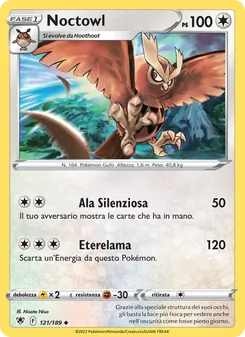 Carta Noctowl dell'espansione Lucentezza Siderale, numero 121/189