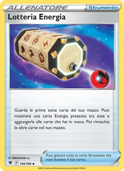 Carta Lotteria Energia dell'espansione Lucentezza Siderale, numero 140/189