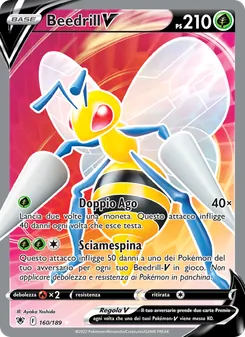 Carta Beedrill V dell'espansione Lucentezza Siderale, numero 160/189