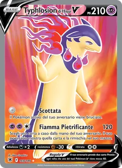 Carta Typhlosion di Hisui V dell'espansione Lucentezza Siderale, numero 169/189