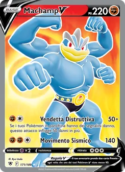 Carta Machamp V dell'espansione Lucentezza Siderale, numero 171/189