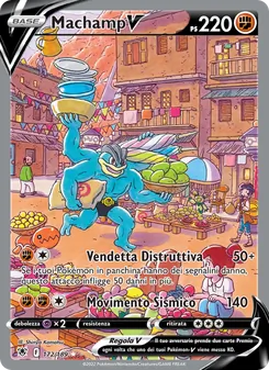 Carta Machamp V dell'espansione Lucentezza Siderale, numero 172/189