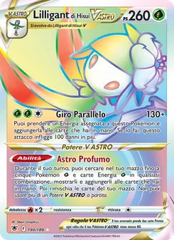 Carta Lilligant di Hisui V ASTRO dell'espansione Lucentezza Siderale, numero 190/189
