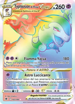 Carta Typhlosion di Hisui V ASTRO dell'espansione Lucentezza Siderale, numero 193/189
