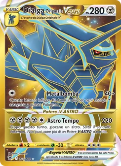 Carta Dialga Originale V ASTRO dell'espansione Lucentezza Siderale, numero 210/189