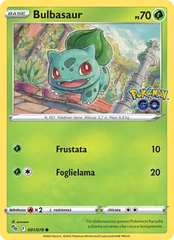 Carta Bulbasaur dell'espansione Pokémon GO, numero 001/78
