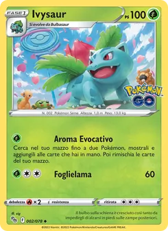 Carta Ivysaur dell'espansione Pokémon GO, numero 002/78