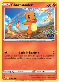 Carta Charmander dell'espansione Pokémon GO, numero 008/78
