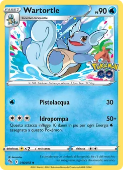 Carta Wartortle dell'espansione Pokémon GO, numero 016/78