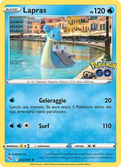 Carta Lapras dell'espansione Pokémon GO, numero 023/78