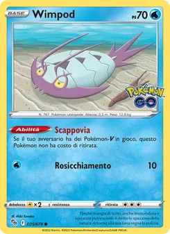 Carta Wimpod dell'espansione Pokémon GO, numero 025/78