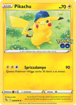 Carta Pikachu dell'espansione Pokémon GO, numero 028/78