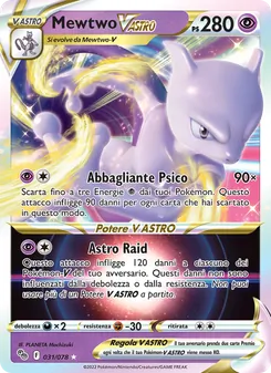 Carta Mewtwo V ASTRO dell'espansione Pokémon GO, numero 031/78