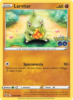Carta Larvitar dell'espansione Pokémon GO, numero 037/78