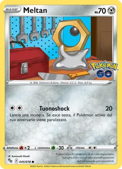 Carta Meltan dell'espansione Pokémon GO, numero 045/78