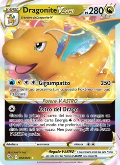 Carta Dragonite V ASTRO dell'espansione Pokémon GO, numero 050/78