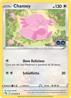 Carta Chansey dell'espansione Pokémon GO, numero 051/78