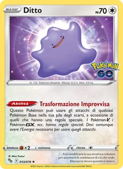 Carta Ditto dell'espansione Pokémon GO, numero 053/78