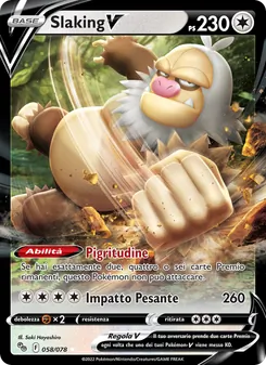 Carta Slaking V dell'espansione Pokémon GO, numero 058/78