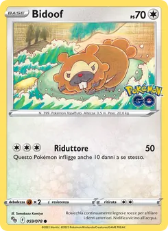 Carta Bidoof dell'espansione Pokémon GO, numero 059/78