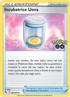 Carta Incubatrice Uova dell'espansione Pokémon GO, numero 066/78