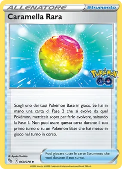 Carta Caramella Rara dell'espansione Pokémon GO, numero 069/78