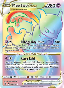 Carta Mewtwo V ASTRO dell'espansione Pokémon GO, numero 079/78