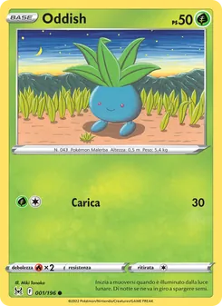 Carta Oddish dell'espansione Origine Perduta, numero 001/196