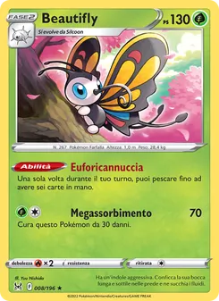 Carta Beautifly dell'espansione Origine Perduta, numero 008/196
