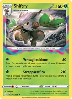 Carta Shiftry dell'espansione Origine Perduta, numero 013/196