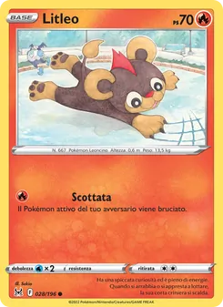 Carta Litleo dell'espansione Origine Perduta, numero 028/196